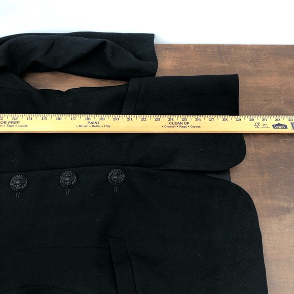 80’s does 40s Vintage Wasp Waist Black Blazer Jacket 100% Wool - Picture 13 of 15